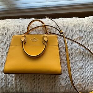 kate spade Yellow Satchel with Structured Shape and Adjustable Strap